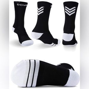 Men’s Performance Athletic Compression Socks Black Dovava 2 Pairs New L/XL